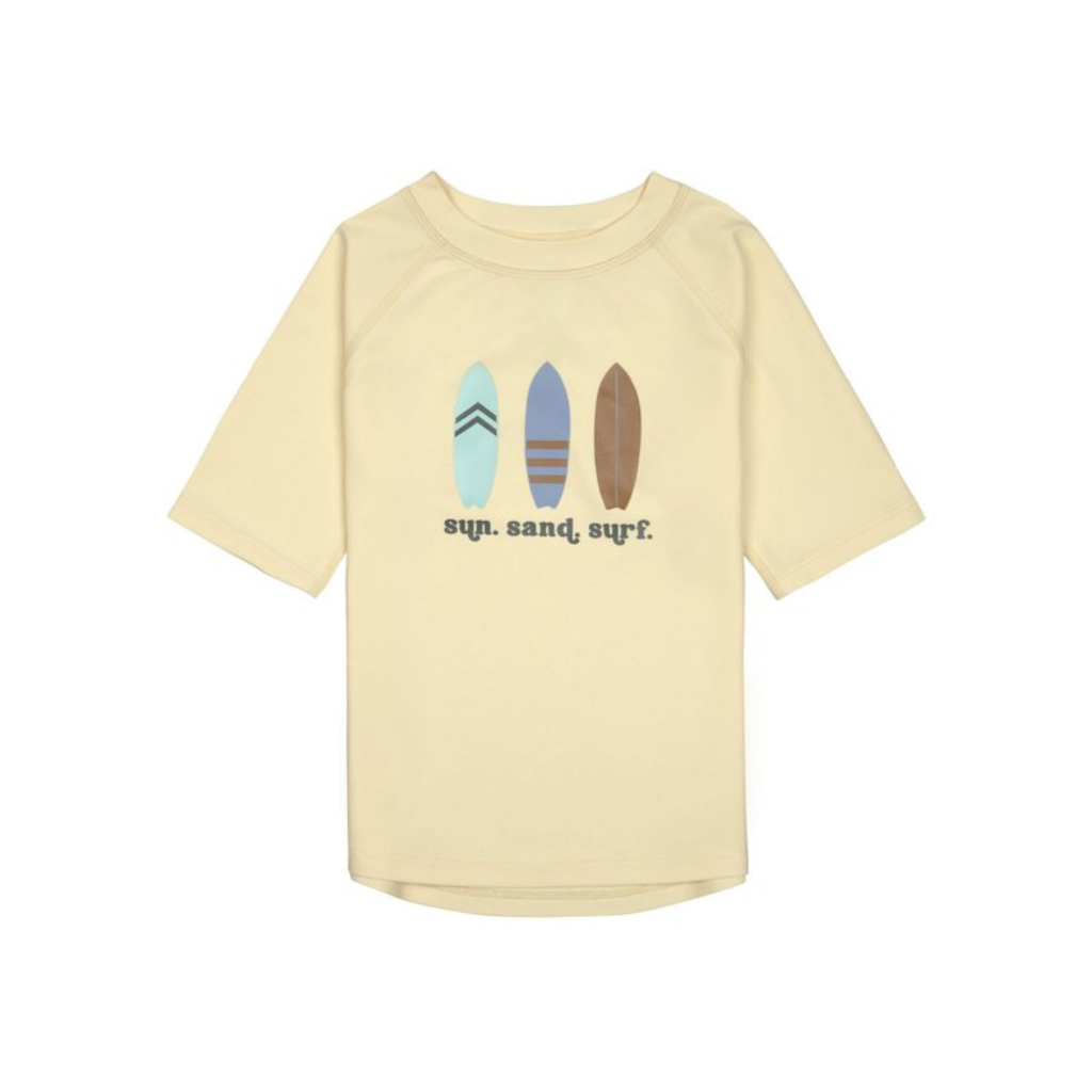 Lässig T-shirt korte mouw Rashguard Surfboards girl Vanilla