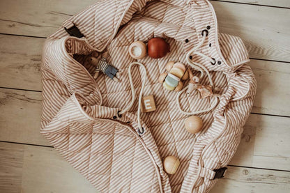 Play&Go Noomad soft stripes brown organic babymat & bag