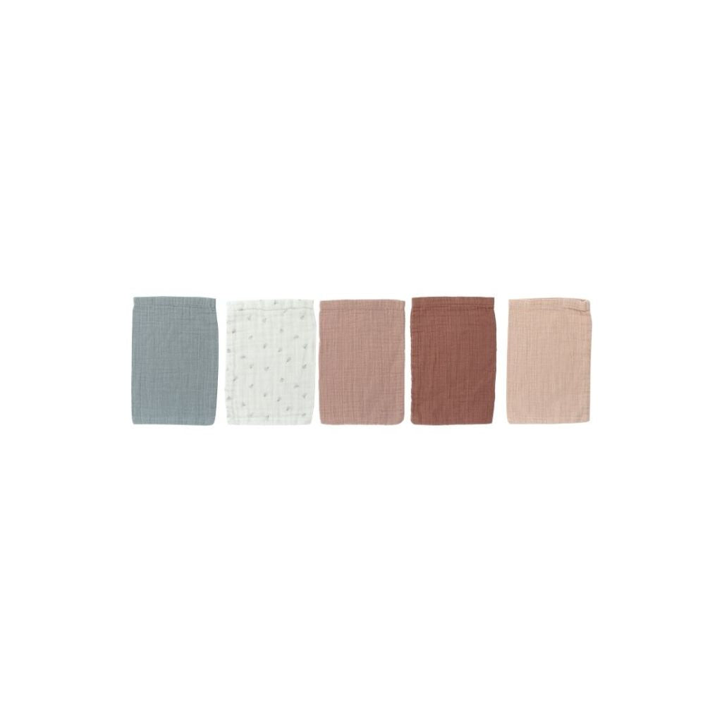 Dreambee Gant de toilette hydrophile Essentials rose/gris/blanc - 5 pièces