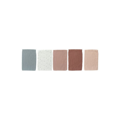 Dreambee Gant de toilette hydrophile Essentials rose/gris/blanc - 5 pièces