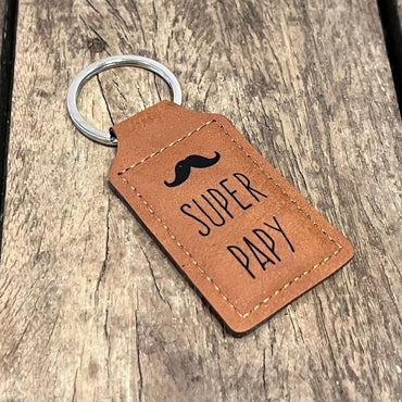 Dotti Porte-clés en cuir Super Papy
