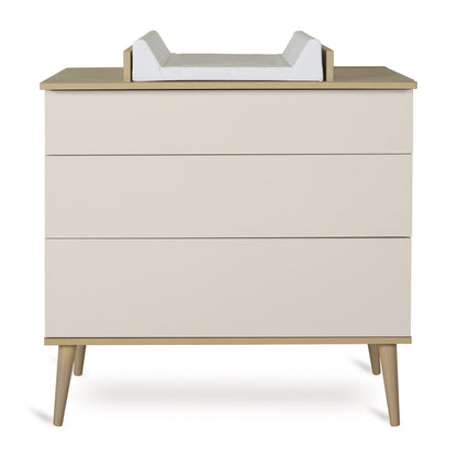 Quax Chambre de bébé 3 pièces (lit évolutif L 140 x Lg 70 cm + commode + armoire 3 portes) Flow Clay