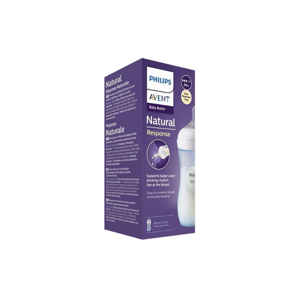 Philips AVENT Zuigfles Natural Response blauw 260 ml - 3 stuks