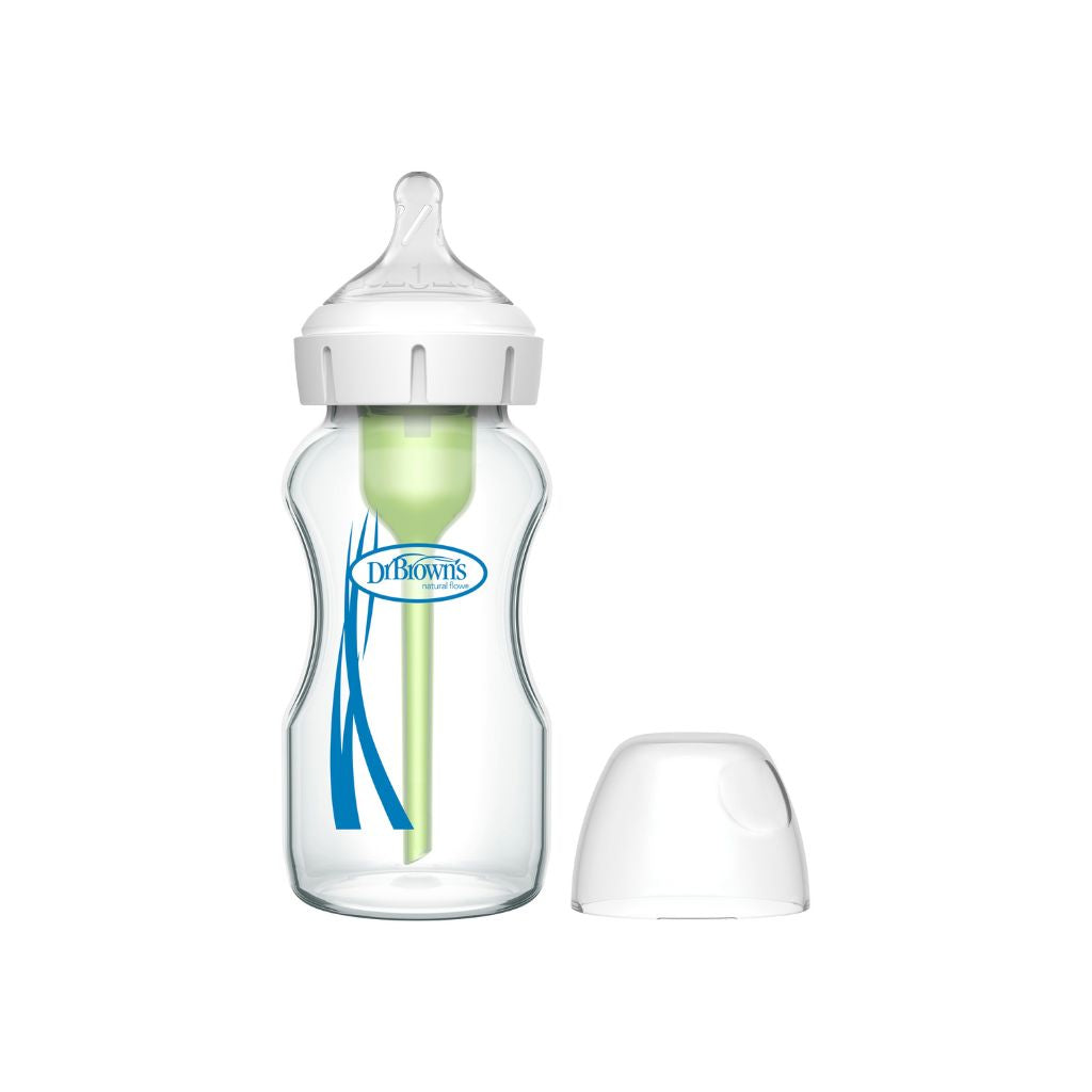 Dr. Brown's Biberon en verre Options+ à col large transparent 270 ml