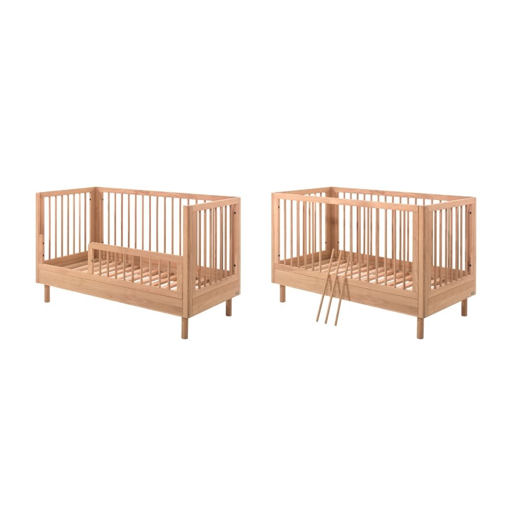 Jaxx Chambre de bébé 3 pièces (lit + commode à langer + armoire 2 portes) FORREST Oak