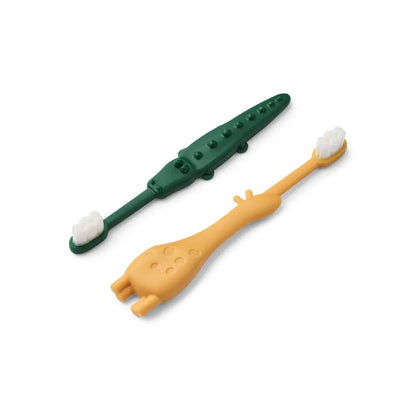 Liewood Brosse à dents Fabio all together yellow mellow/garden green - 2 pièces