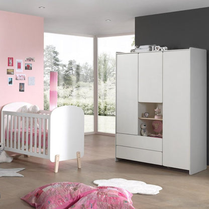 JAXX Chambre de bébé 2 pièces (Lit L 120 x Lg 60 cm + armoire 3 portes) Kiddy