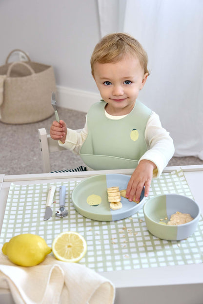 Lässig Vork, lepel en mes met siliconen handvaten Happy Fruits Lemon