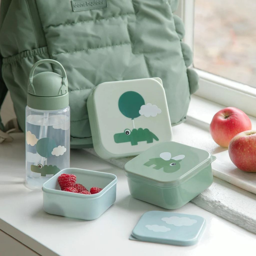 Done by Deer Drinkfles met rietje Happy Clouds Green