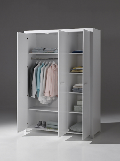 Jaxx Chambre de bébé 3 pièces (lit + commode + armoire 3 portes) Erik blanc
