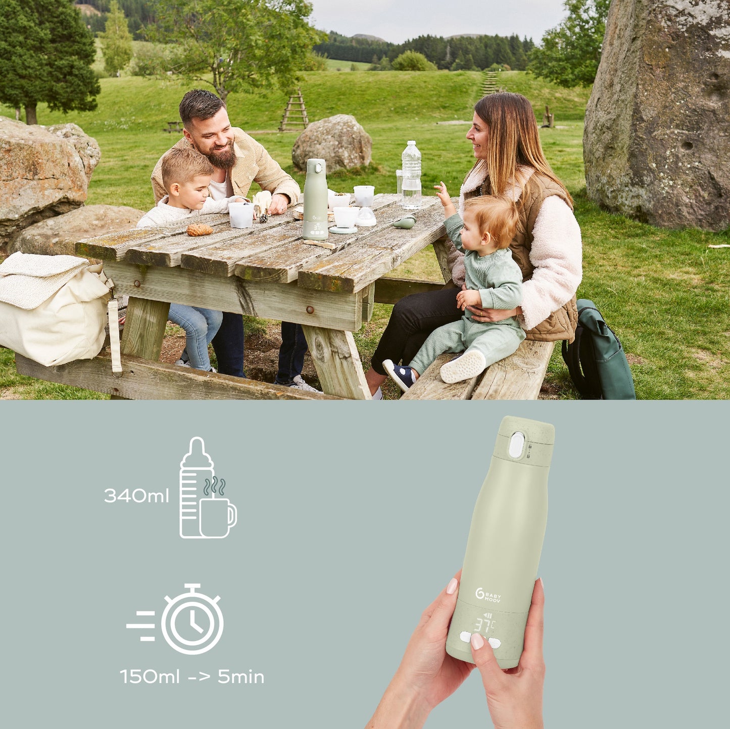Babymoov Chauffe-biberon Moov & Feed Sage