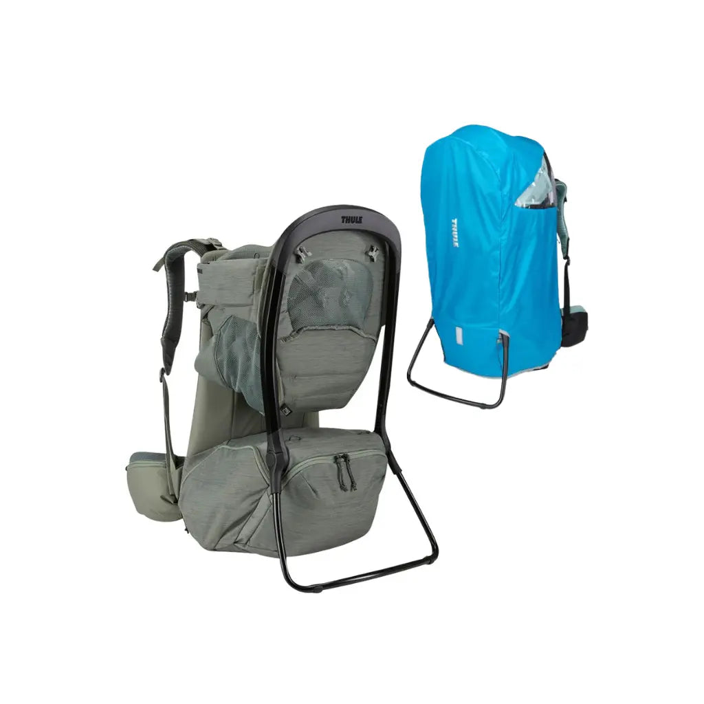 Thule Kinderdrager + regenhoes Sapling Agave/Blue