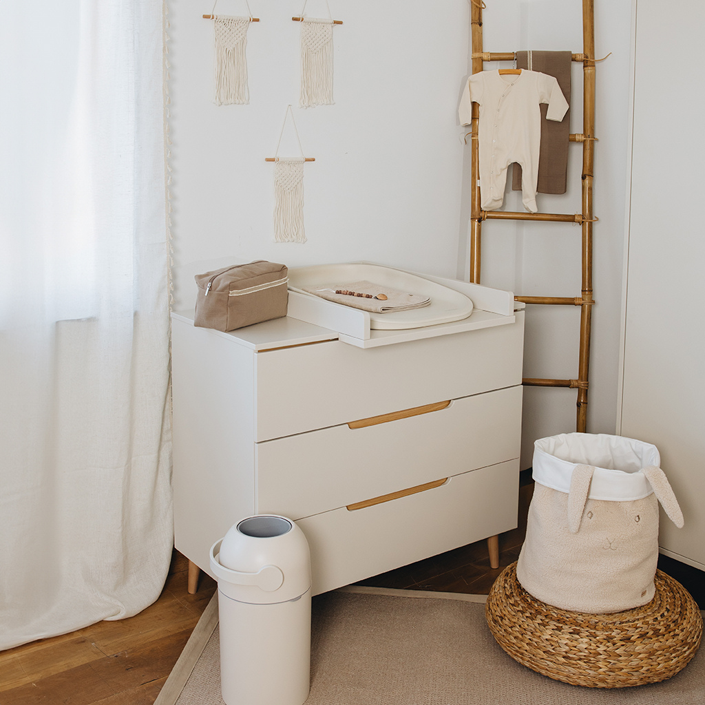 Pericles 3-delige babykamer (bed 120 x 60 + commode met verlengstuk + kast 3 deuren) Nomad dune beige