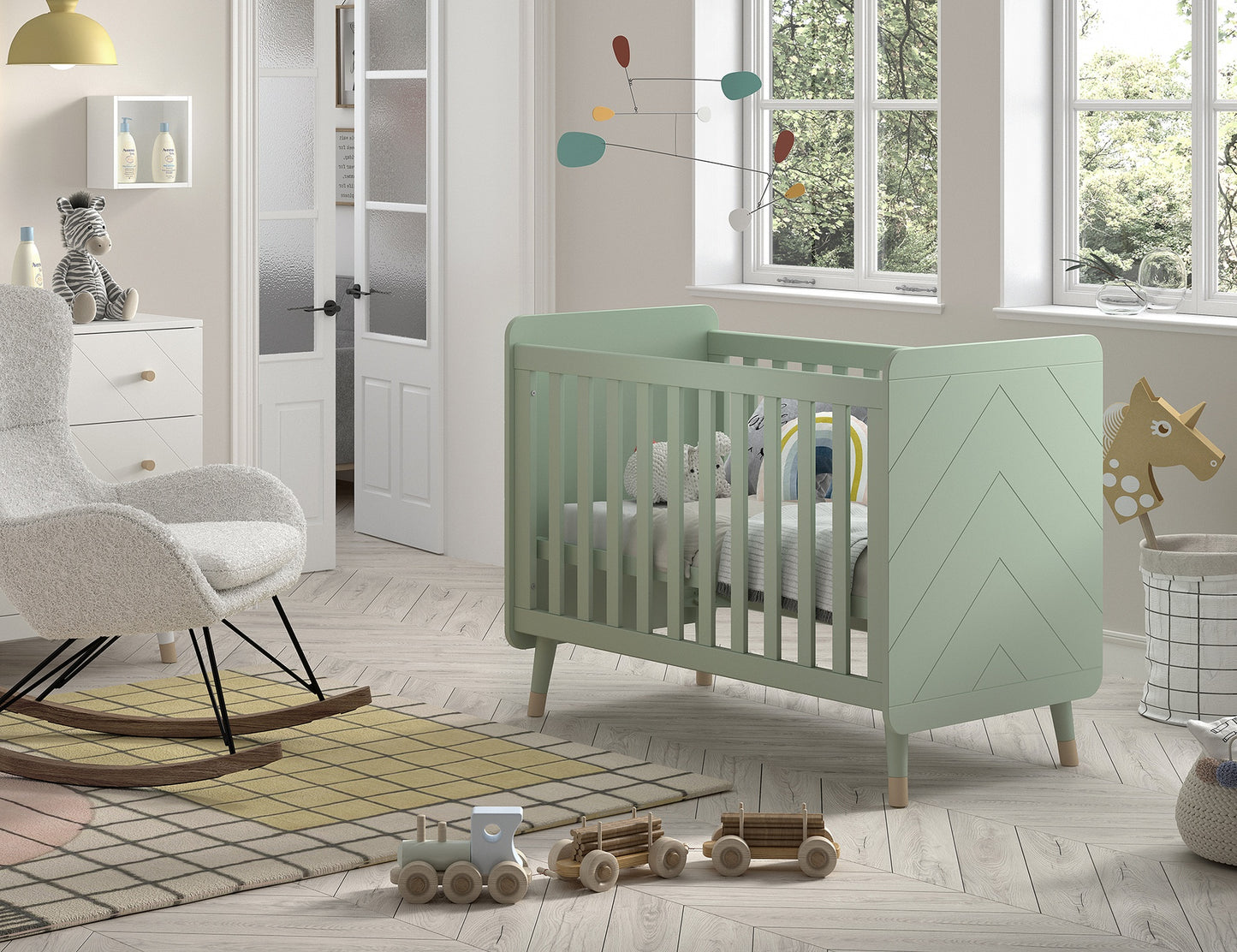 Jaxx Babybed Billy L 120 x B 60 cm groen