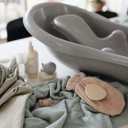 Mushie Brosse pour bébé en silicone Blush/Shifting Sand - 2 pièces