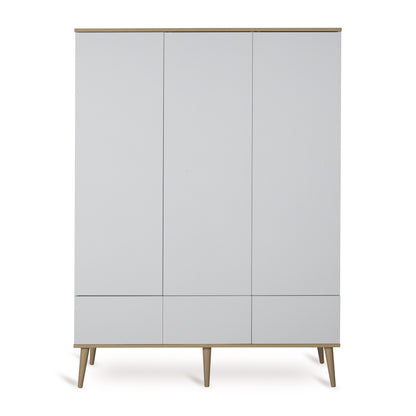 Quax 3-delige babykamer (bed L 120 x B 60 cm + commode + kast met 3 deuren) Flow White