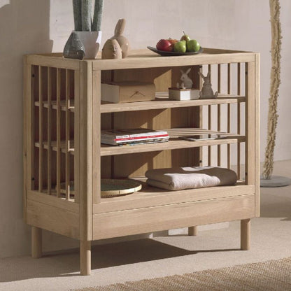 Jaxx 2-delige babykamer (Open commode + peuterbed L 140 x B 70 cm) Forrest Eik