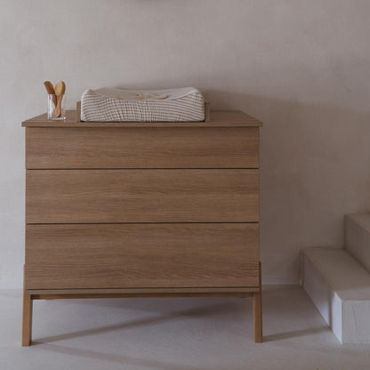 Quax Chambre de bébé 3 pièces (lit L 140 x Lg 70 cm + commode avec rallonge+ armoire 2 portes) Ashi Honey Ash