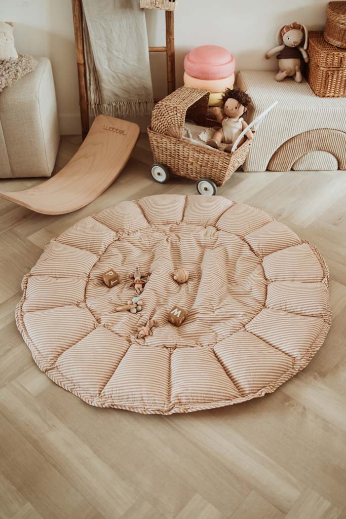 Play and Go Coco Stripes brown organic babymat 130 cm