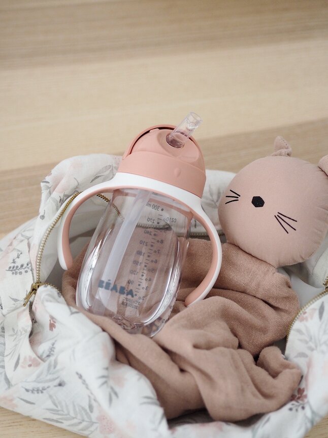 Béaba Gourde avec paille 300 ml Old Pink