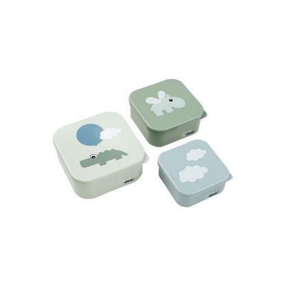 Done by Deer Boîte à snacks Happy Clouds Green - 3 pièces