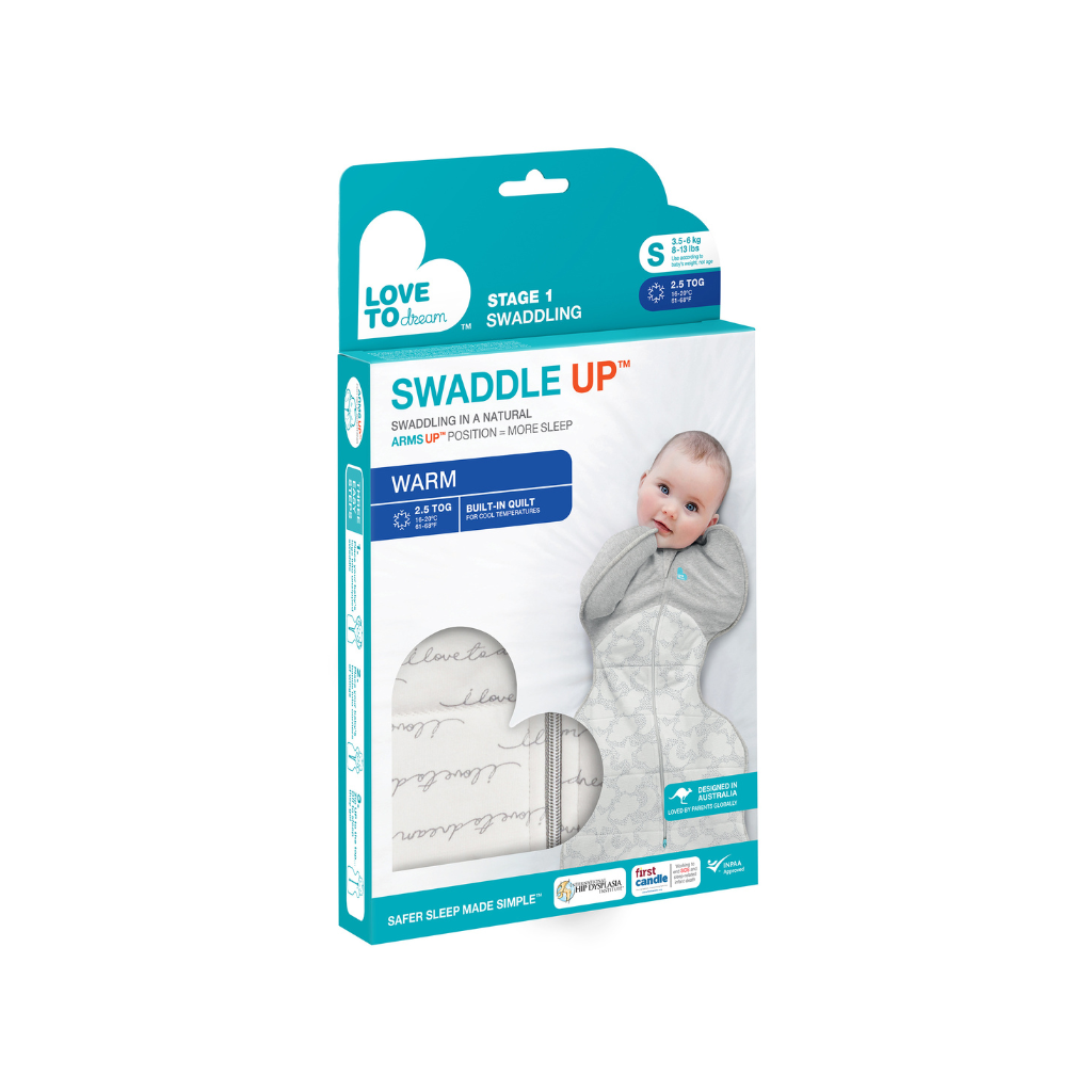 Love to Dream Sac d'emmaillotage / Sac de couchage d'hiver Swaddle Up TOG 2,5 White 60 cm