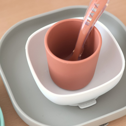 Béaba 4-delige eetset silicone Terracotta