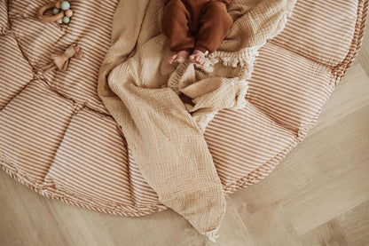 Play and Go Coco Stripes brown organic babymat 130 cm