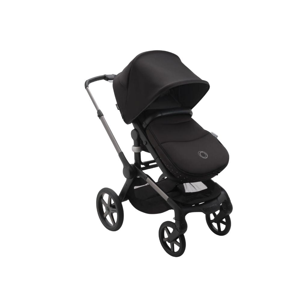 Bugaboo Poussette Fox 5 Renew + nacelle + chancelière + adapteurs + sac à langer + porte-gobelet + habillage pluie Heritage black