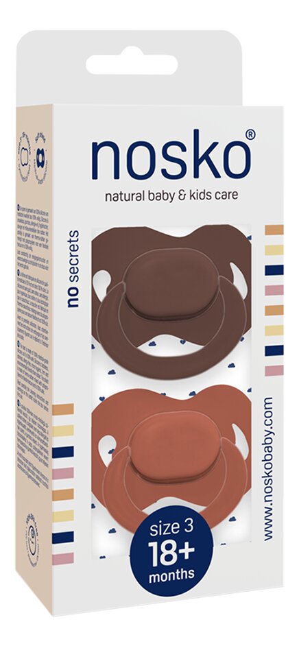nosko Sucette + 18 mois Chocolate/Brick - 2 pièces