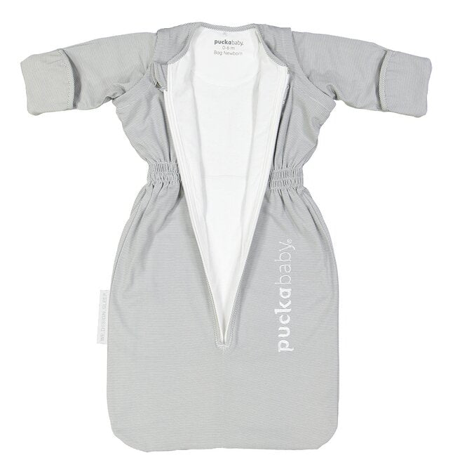 Puckababy Sac de couchage d'été Newborn Stripes TOG 0,5 Grey 70 cm