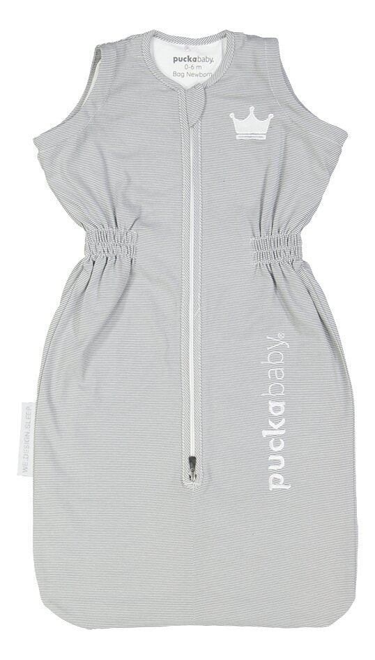Puckababy Sac de couchage d'été Newborn Stripes TOG 0,5 Grey 70 cm