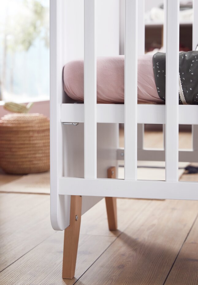Quax Chambre de bébé 3 pièces (lit + commode + armoire 2 portes) Loft White