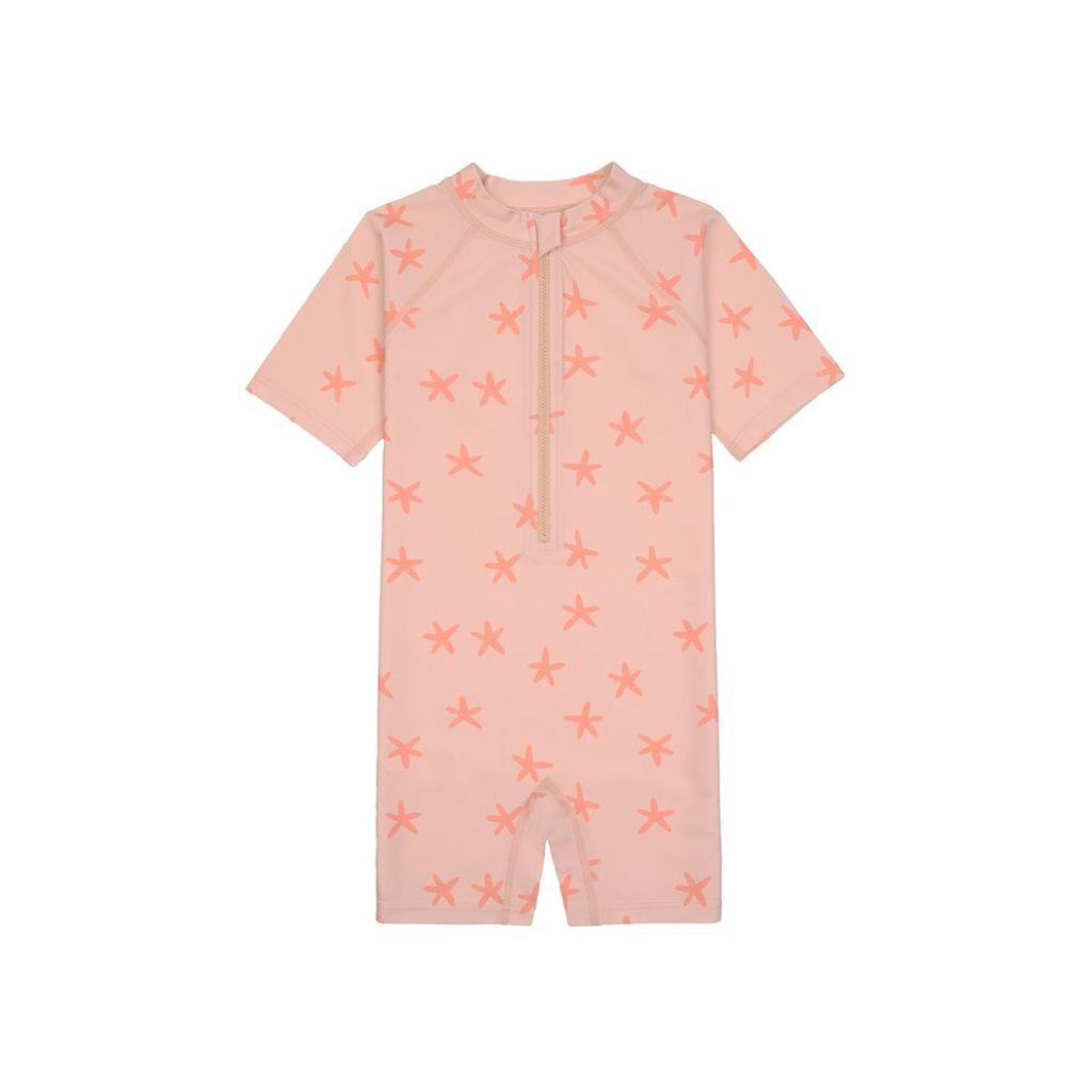 Lässig Maillot de bain Sunsuit manches courtes Starfish Peach 13-18 mois taille 86
