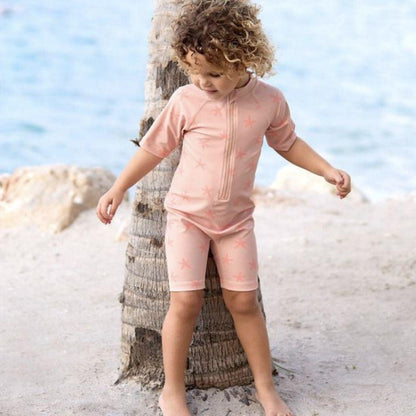 Lässig Maillot de bain Sunsuit manches courtes Starfish Peach 13-18 mois taille 86