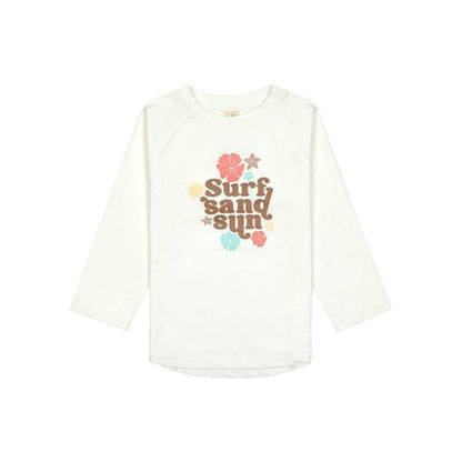 Lässig T-shirt longues manches Rashguard Flowers Sea Salt 13-18 mois taille 86