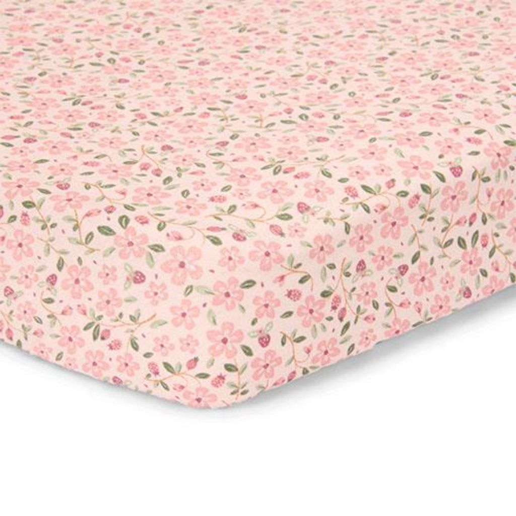 Little Dutch Drap-housse Fairy Floral rose coton bio Lg 60 x L 120 cm