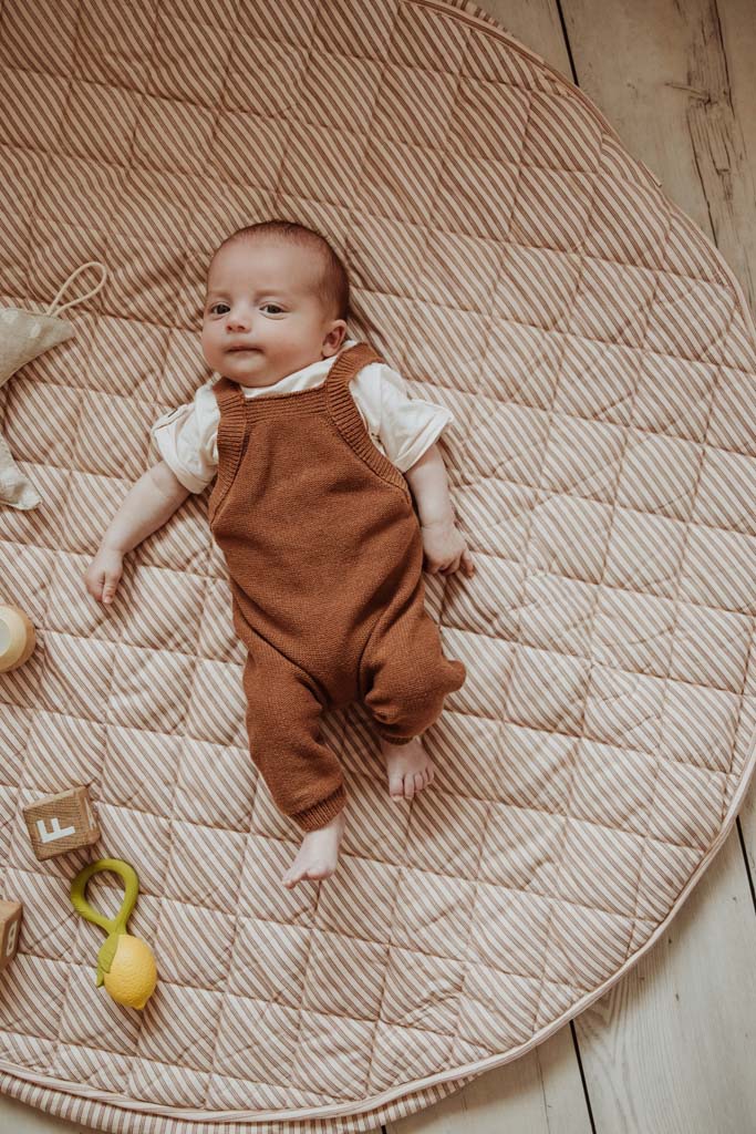 Play&Go Noomad soft stripes brown organic babymat & bag