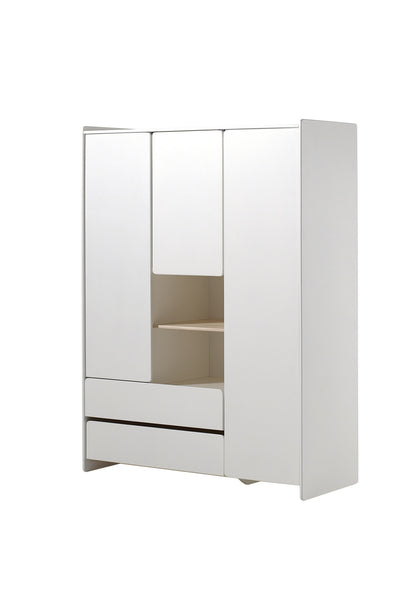 Jaxx Chambre de bébé 3 pièces (lit + commmode avec rallonge + armoire 3 portes) Kiddy blanc