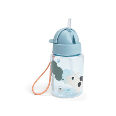 Done By Deer Gourde avec paille Playground Tiny Farm bleu 280 ml