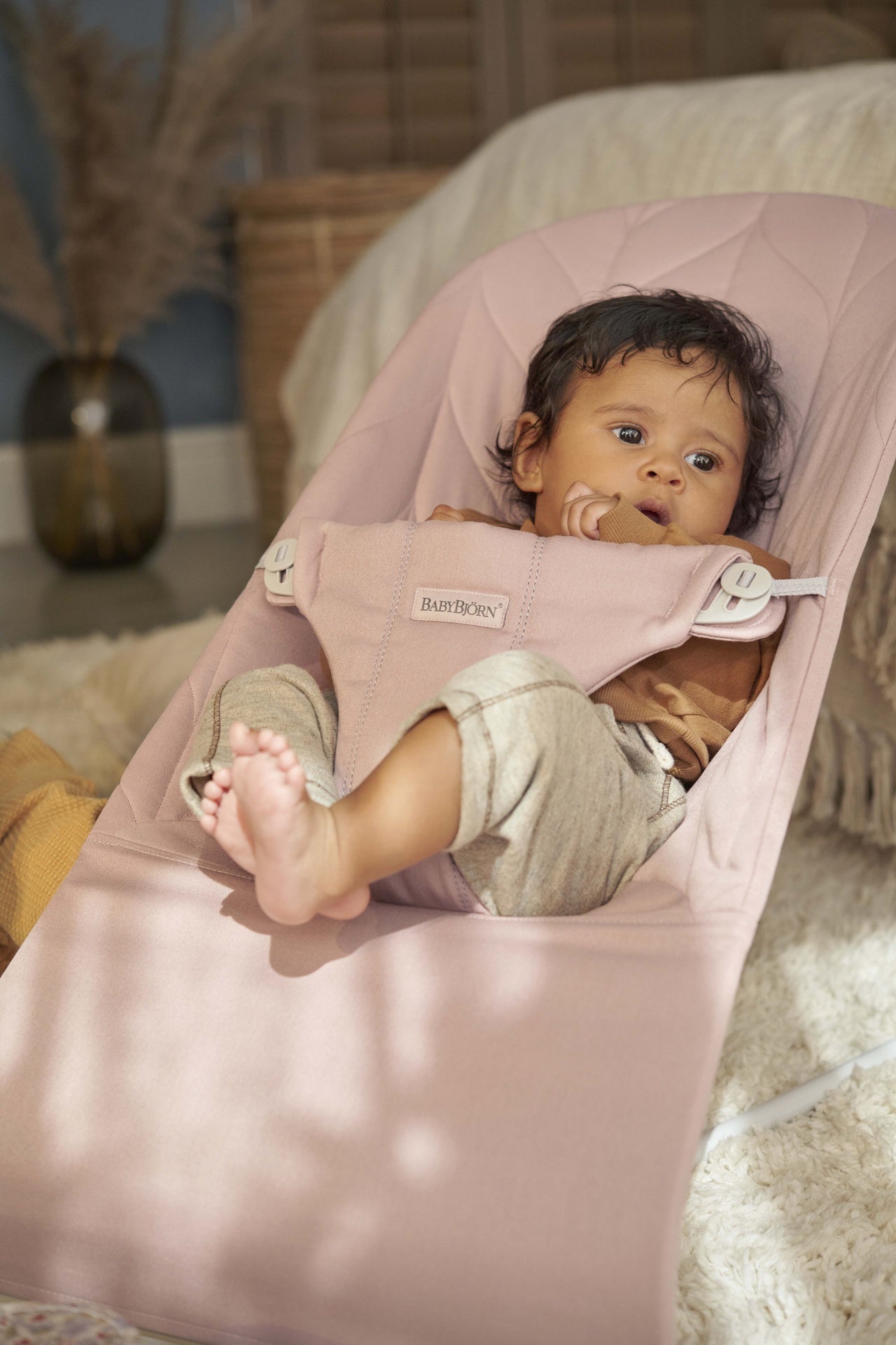 BabyBjörn Relax Bliss Geweven kroonblad quilt Oudroze