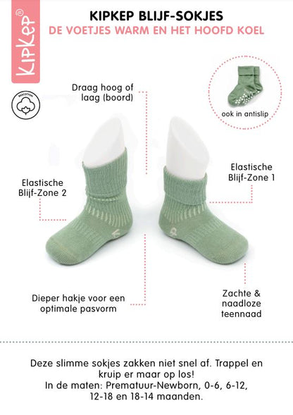 KipKep Paire de chaussettes Antidérapantes Calming Green 12 à 18 mois