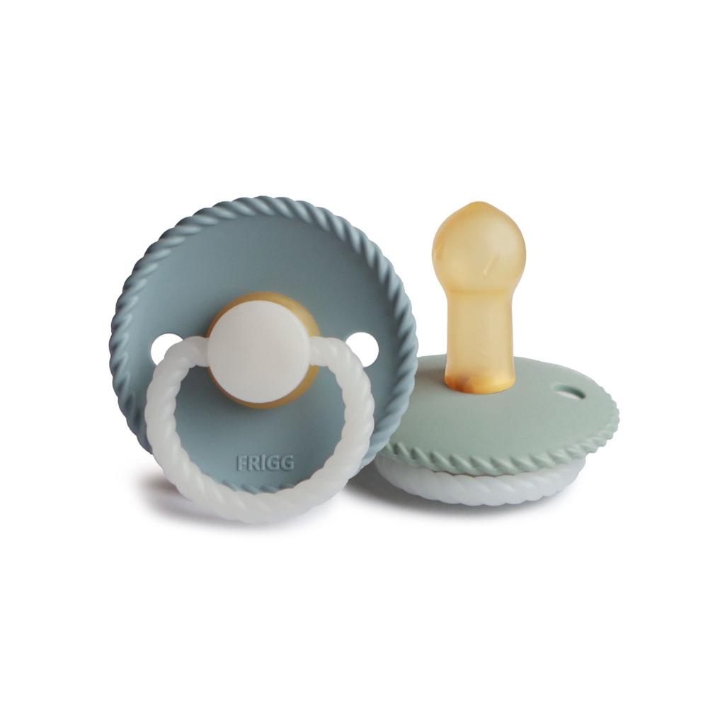 FRIGG Sucette 6 - 18 mois Rope Night latex Stone Blue/Sage - 2 pièces