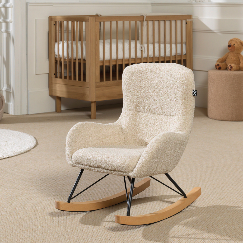 JAXX Schommelstoel Mini Davies Beige Bouclé
