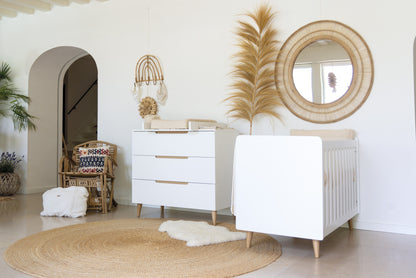 Pericles 2-delige babykamer (bed L 140 x B 70 cm + commode) Boho White