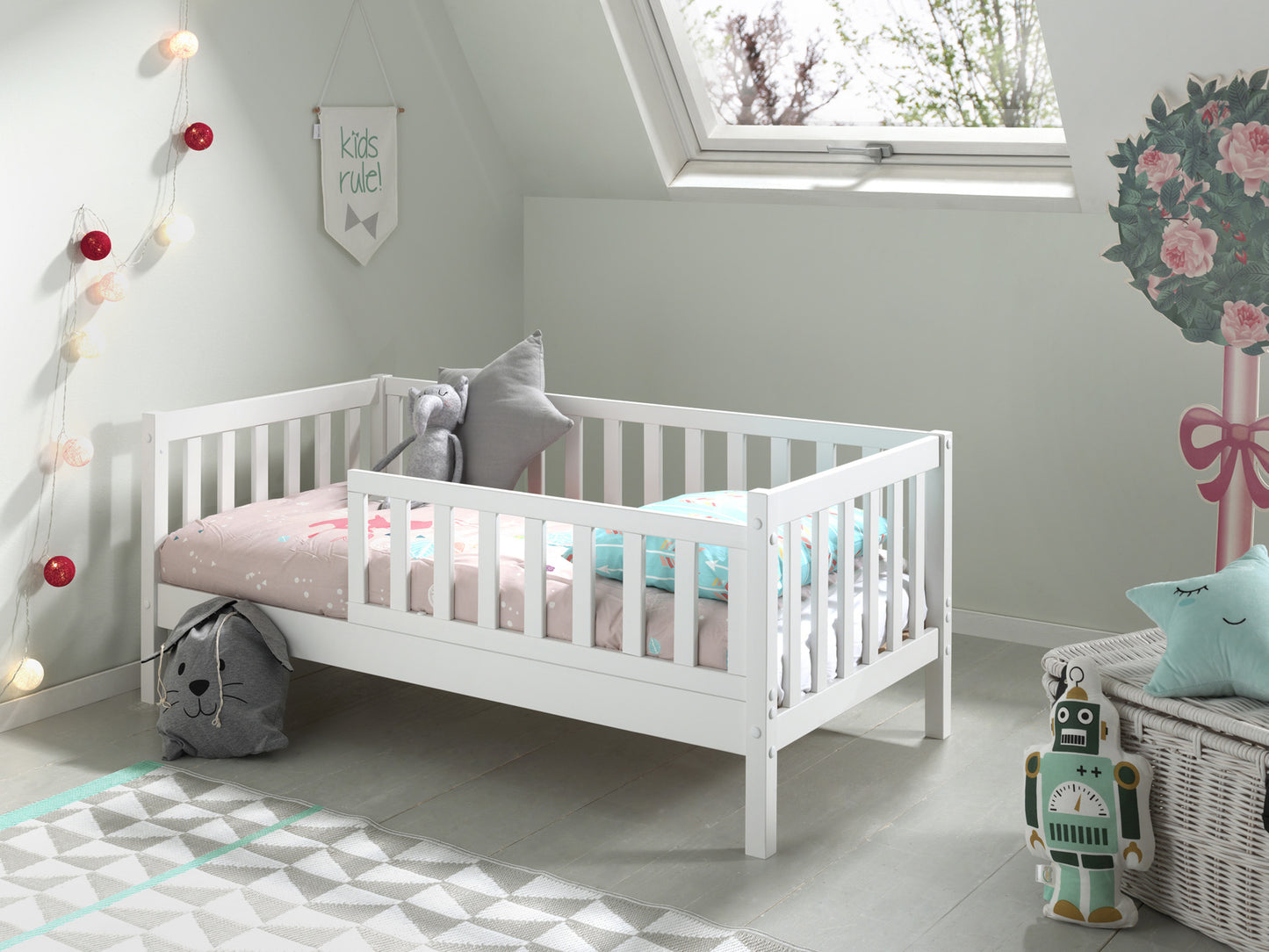 Jaxx Lit pour tout-petit Toddler I Casami Lg 70 x L 140 cm Blanc