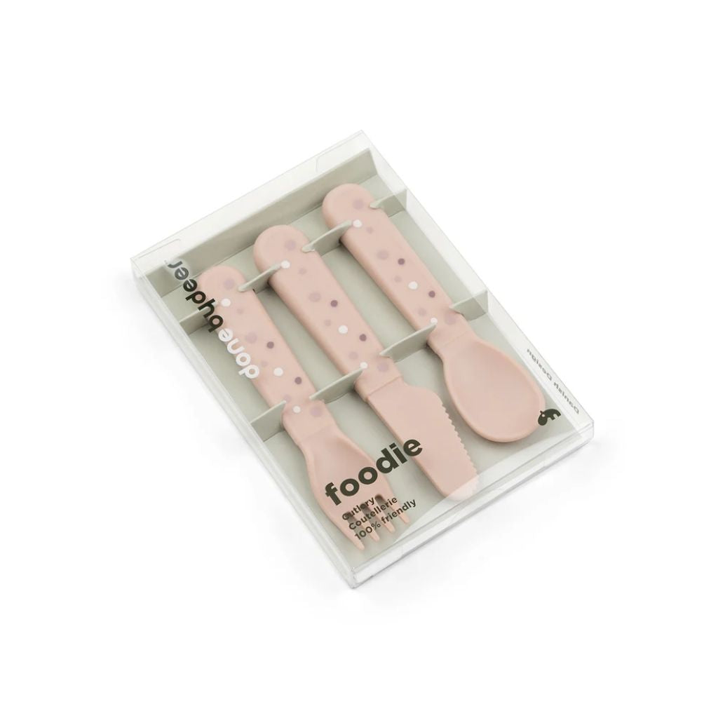 Done by Deer Fourchette, cuillère et couteau Happy dots Powder
