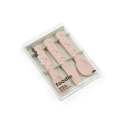 Done by Deer Fourchette, cuillère et couteau Happy dots Powder