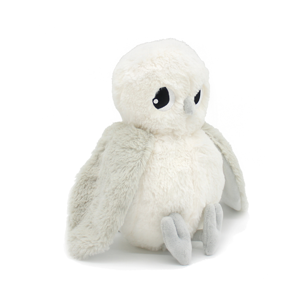 Les Déglingos Peluche Chouette Polaire Maman et Bébé Blanc Cassé / Gris Clair Ptipotos