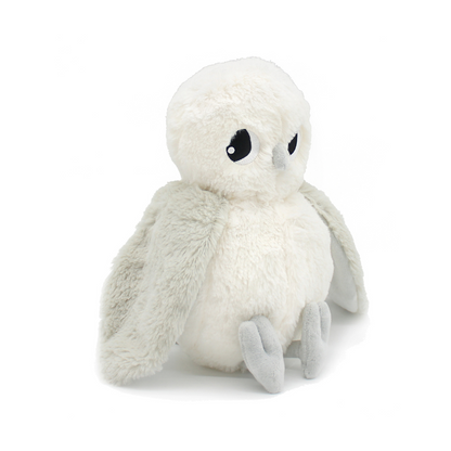 Les Déglingos Peluche Chouette Polaire Maman et Bébé Blanc Cassé / Gris Clair Ptipotos